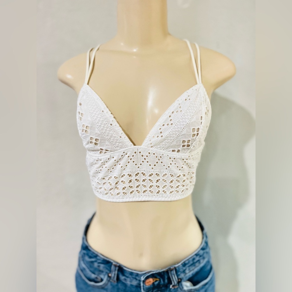 urban outfitters out from under white lace strappy back bralette, size small